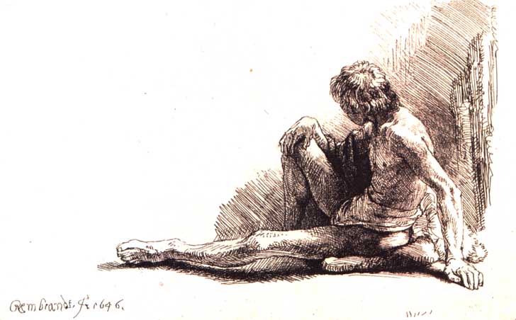 Young Male sitting on the Floor,