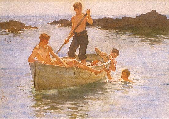 Tuke Boys Bathing from a Rowboat