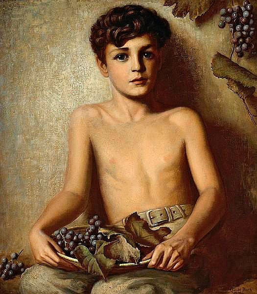 A portrait of a young boy with g