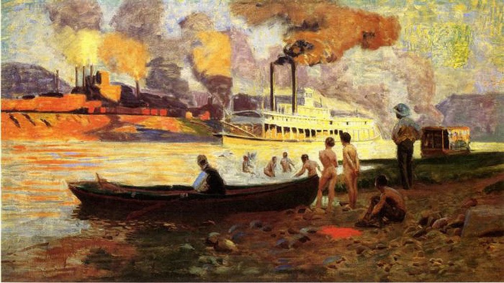 Anshutz,_Steamboat_on_Ohio_1908[