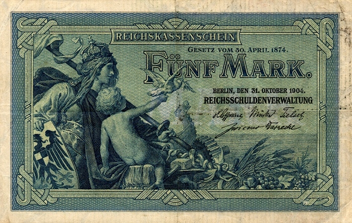 Германия 5 немецких марок 1904-1